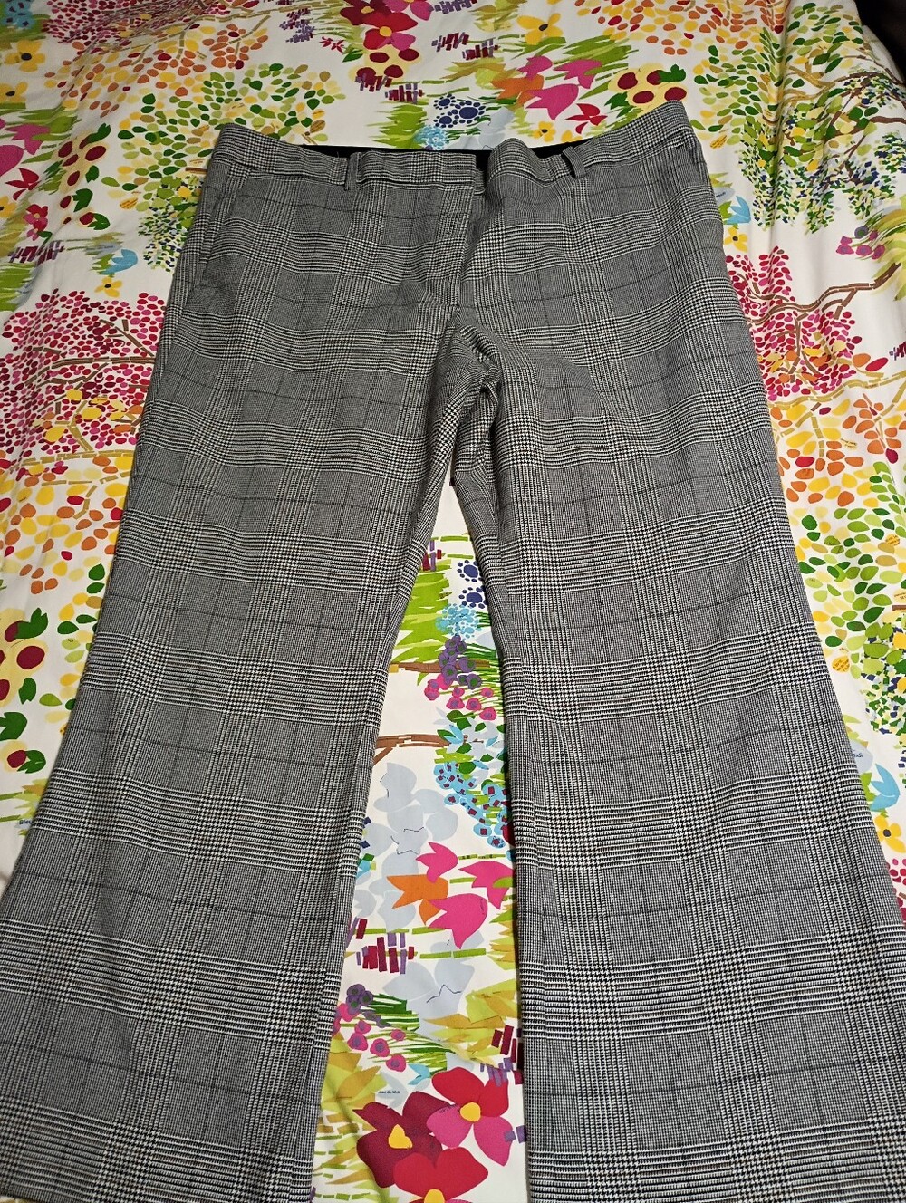 Ann Taylor Black And White Plaid Devin Fit Pants Size 18